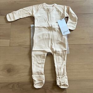 NWT Goumi Kids Dune Baby Footie SZ 3-6 mo Neutral Zippy Jumpsuit Bamboo